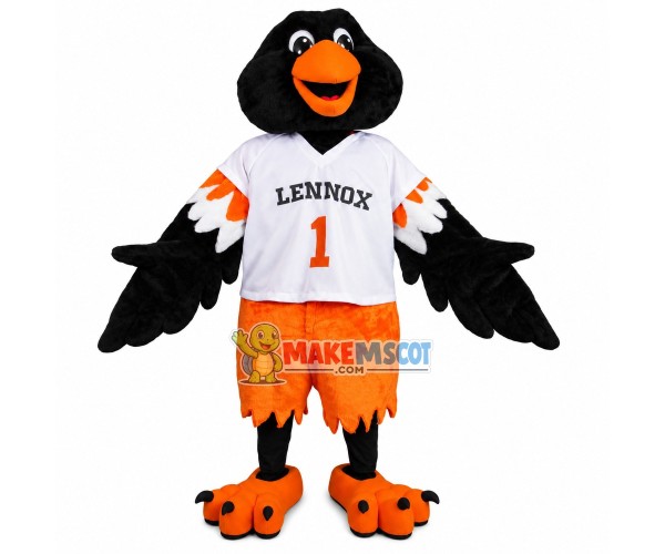 All Over Black Bird Mascot Costume For School All Over Black Bird Mascot Costume For School