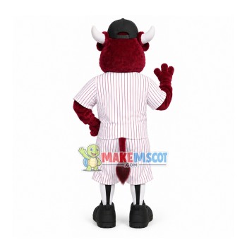 Club Member Red Brown Bull Mascot Costume Club Member Red Brown Bull Mascot Costume