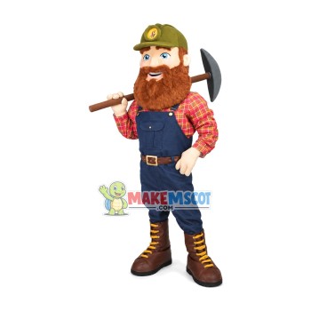 The Bearded Miner Carrying Tool Mascot Costume The Bearded Miner Carrying Tool Mascot Costume