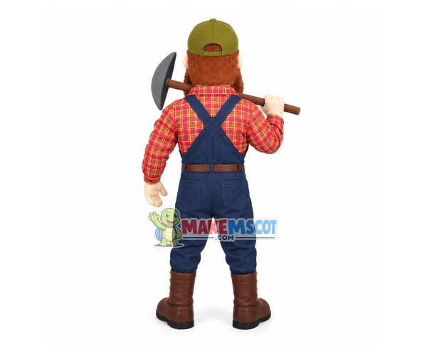 The Bearded Miner Carrying Tool Mascot Costume The Bearded Miner Carrying Tool Mascot Costume