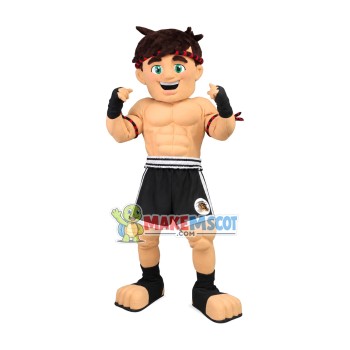 Muscular Fighter Boy Mascot Costume