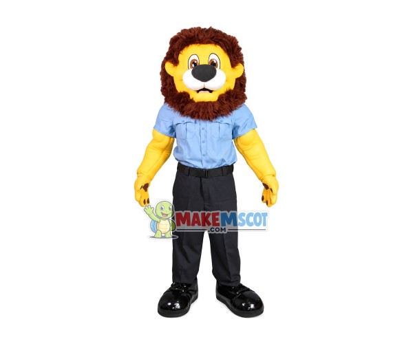 Administrative Staff Lion In The Uniform Mascot Costume