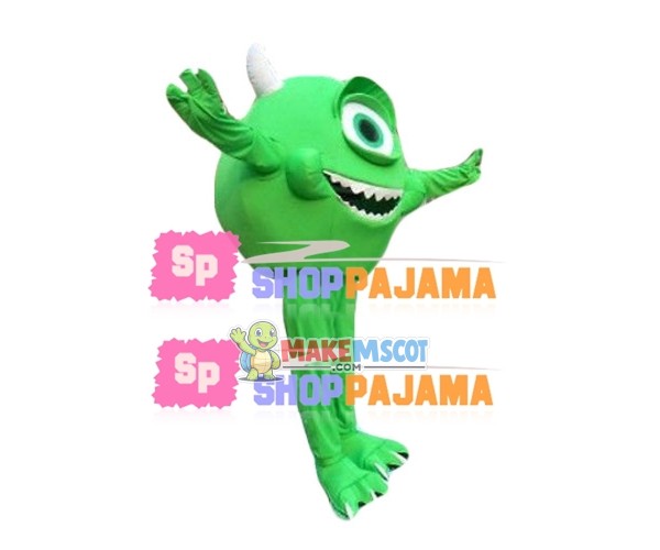 One Eye Green Monster Mascot Costume One Eye Green Monster Mascot Costume