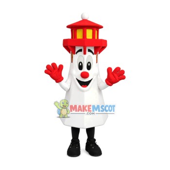 Towering Red Roof Tower Mascot Costume Towering Red Roof Tower Mascot Costume