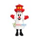 Towering Red Roof Tower Mascot Costume Towering Red Roof Tower Mascot Costume
