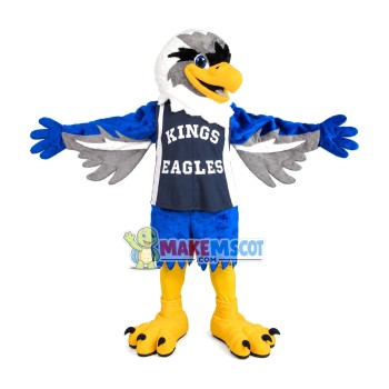 Stretching Player Blue Eagle Mascot Costume Stretching Player Blue Eagle Mascot Costume