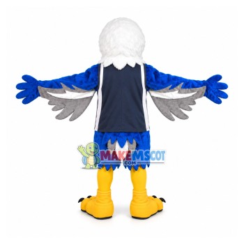 Stretching Player Blue Eagle Mascot Costume Stretching Player Blue Eagle Mascot Costume