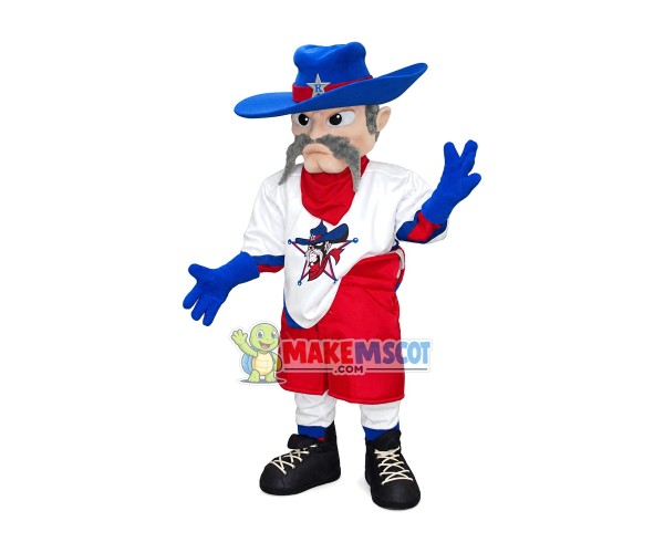Seasoned Elderly Cowboy Mascot Costume Seasoned Elderly Cowboy Mascot Costume