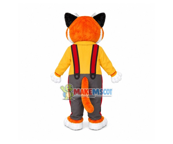 Lovable Orange Cat In The Blouse Mascot Costume Lovable Orange Cat In The Blouse Mascot Costume