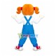 Energetic Kindergarten Little Girl With Pony Tails Mascot Costume Energetic Kindergarten Little Girl With Pony Tails Mascot Costume