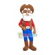 White Beard Staff On The Platform Mascot Costume White Beard Staff On The Platform Mascot Costume