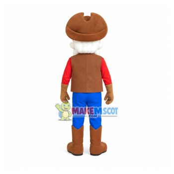 White Beard Staff On The Platform Mascot Costume White Beard Staff On The Platform Mascot Costume