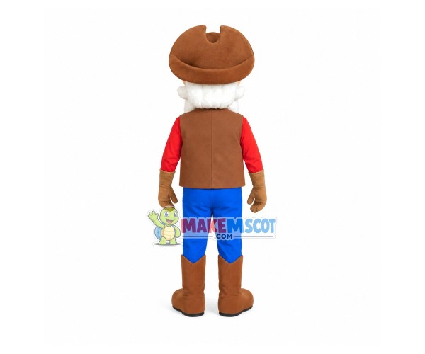 White Beard Staff On The Platform Mascot Costume White Beard Staff On The Platform Mascot Costume