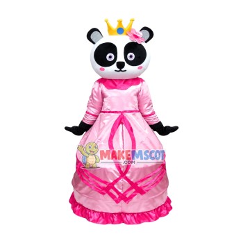 Princess Dress Panda Mascot Costume
