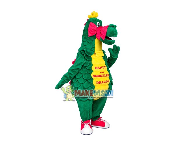 Rare Green Dragon With Scales Mascot Costume Rare Green Dragon With Scales Mascot Costume