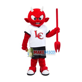 Red Devil Holding The Trident Mascot Costume Red Devil Holding The Trident Mascot Costume