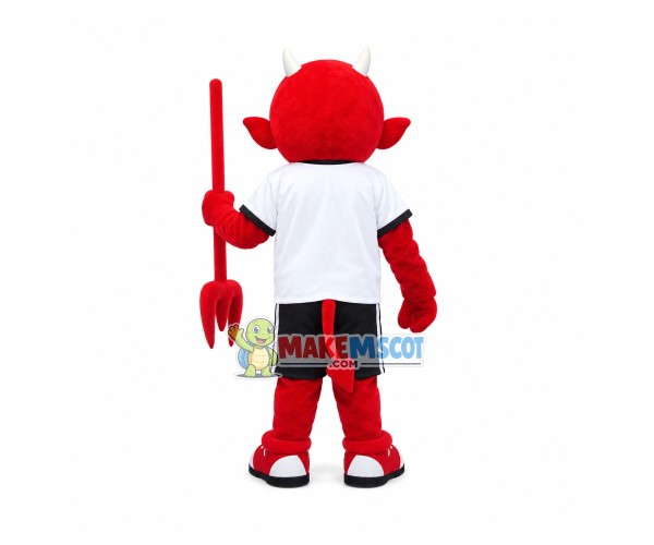 Red Devil Holding The Trident Mascot Costume Red Devil Holding The Trident Mascot Costume