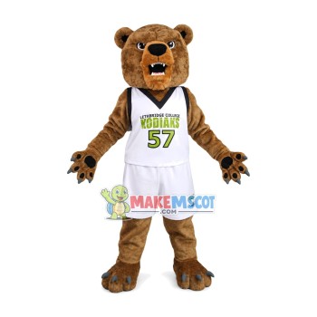 College Brown Bear In The Sport Suit Mascot Costume College Brown Bear In The Sport Suit Mascot Costume