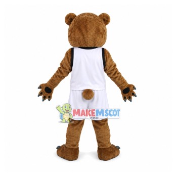 College Brown Bear In The Sport Suit Mascot Costume