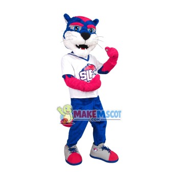Lively Blue & Pink Tiger Mascot Plush Costume Lively Blue & Pink Tiger Mascot Plush Costume