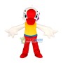 Stretching White Goose Mascot Costume