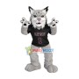 Grey Tiger With Fierce Face Mascot Adult Costume
