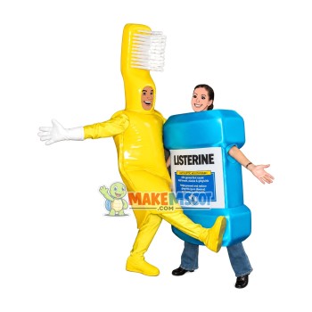 Matching Toothbrush Mouthwash Set Mascot Costume Matching Toothbrush Mouthwash Set Mascot Costume