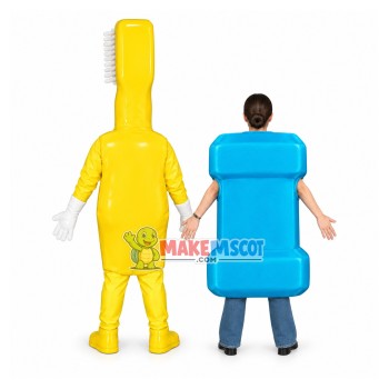Matching Toothbrush Mouthwash Set Mascot Costume Matching Toothbrush Mouthwash Set Mascot Costume