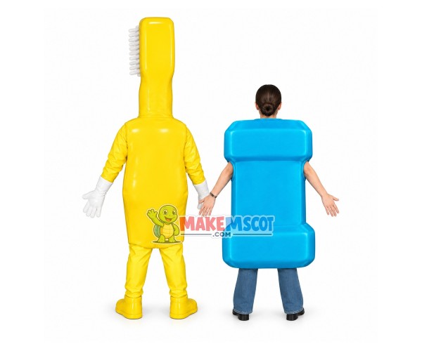 Matching Toothbrush Mouthwash Set Mascot Costume