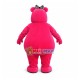 Pretty Bright Pink Hippo With Hair Band Mascot Costume