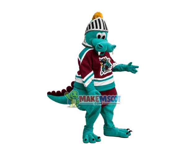Cautious Soldier Crocodile Mascot Costume