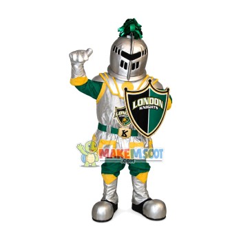 Orderly Armored Knight Mascot Costume