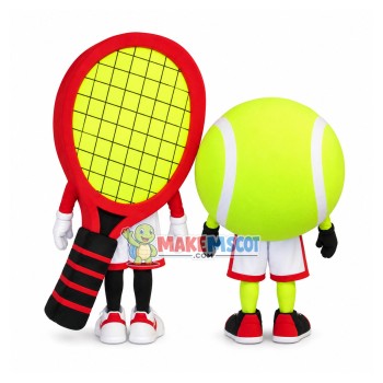 One Pair Of Matching Tennis Ball And Racket Mascot Costume One Pair Of Matching Tennis Ball And Racket Mascot Costume