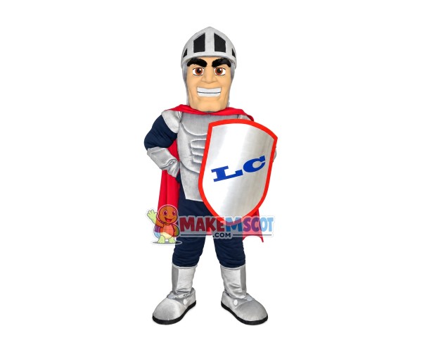 Excited Soldier With Power Mascot Costume