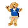 Youthful Brown Dog With Schoolbag Mascot Costume