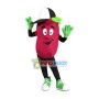 Cartoon Red Bean With Cap Mascot Costume