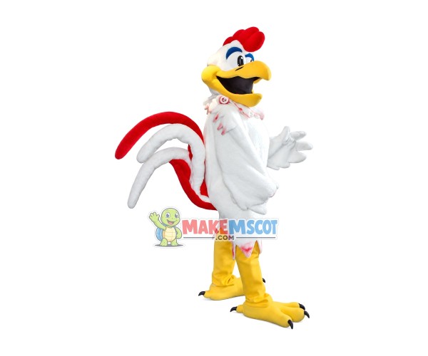 Daily Crowing White Rooster Mascot Costume