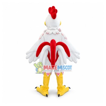 Daily Crowing White Rooster Mascot Costume