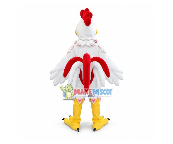 Daily Crowing White Rooster Mascot Costume Daily Crowing White Rooster Mascot Costume