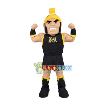 Muscular Warrior Mascot Costume Showing Strength