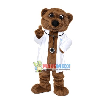 Doctor Bear With Stethoscope Mascot Costume