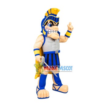 Vengeful Warrior Holding The Weapon Mascot Costume Vengeful Warrior Holding The Weapon Mascot Costume