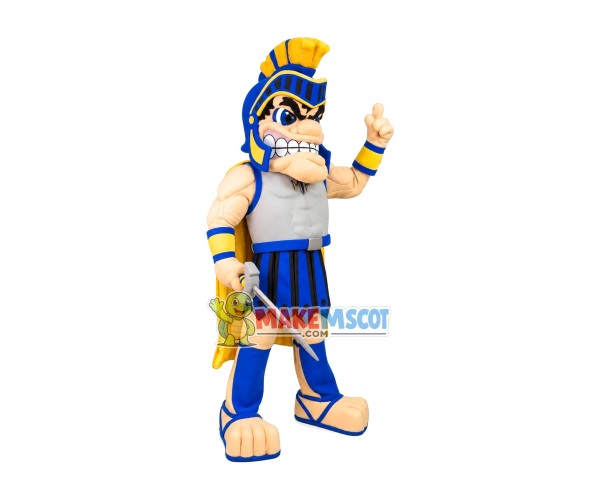 Vengeful Warrior Holding The Weapon Mascot Costume Vengeful Warrior Holding The Weapon Mascot Costume