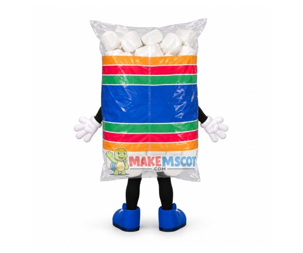 Full Packet Of Mini Marshmallows Mascot Costume Full Packet Of Mini Marshmallows Mascot Costume