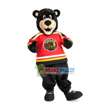 University Black Furry Bear Mascot Costume University Black Furry Bear Mascot Costume