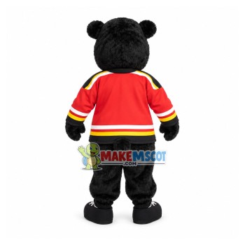 University Black Furry Bear Mascot Costume University Black Furry Bear Mascot Costume