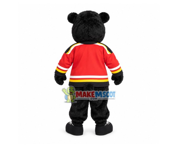 University Black Furry Bear Mascot Costume University Black Furry Bear Mascot Costume