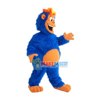 Mischievous Blue Long-haired Wild Monkey Mascot Costume