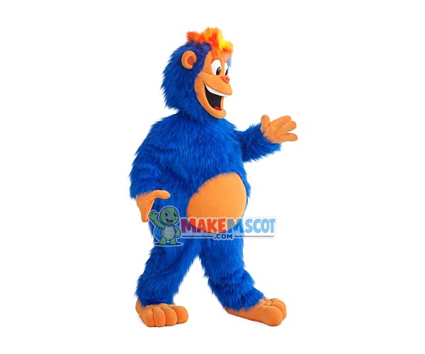 Mischievous Blue Long-haired Wild Monkey Mascot Costume Mischievous Blue Long-haired Wild Monkey Mascot Costume