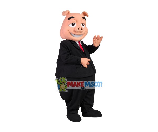 Laid-back Company Boss Pig Mascot Costume